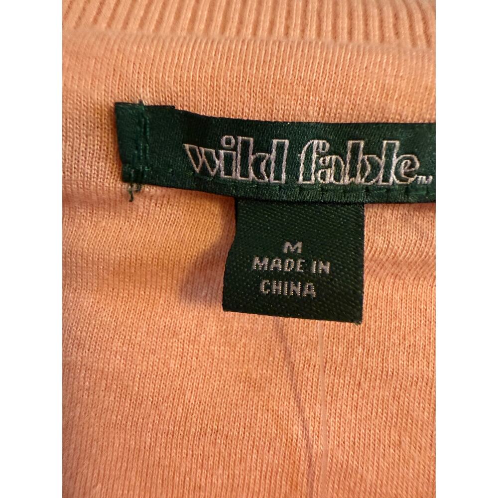 Wild Fable NWOT Cropped Bubble Hem Cozy Sweatshirt‎ Women's M Peach Athleisure - Picture 6 of 12